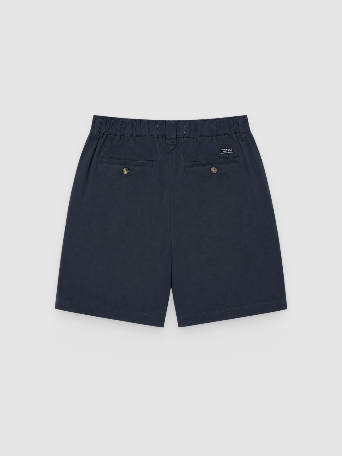 Bermuda chino tiro alto azul marino vista trasera