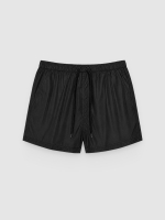 %Pto% calção de banho liso curto preto vista frontal
