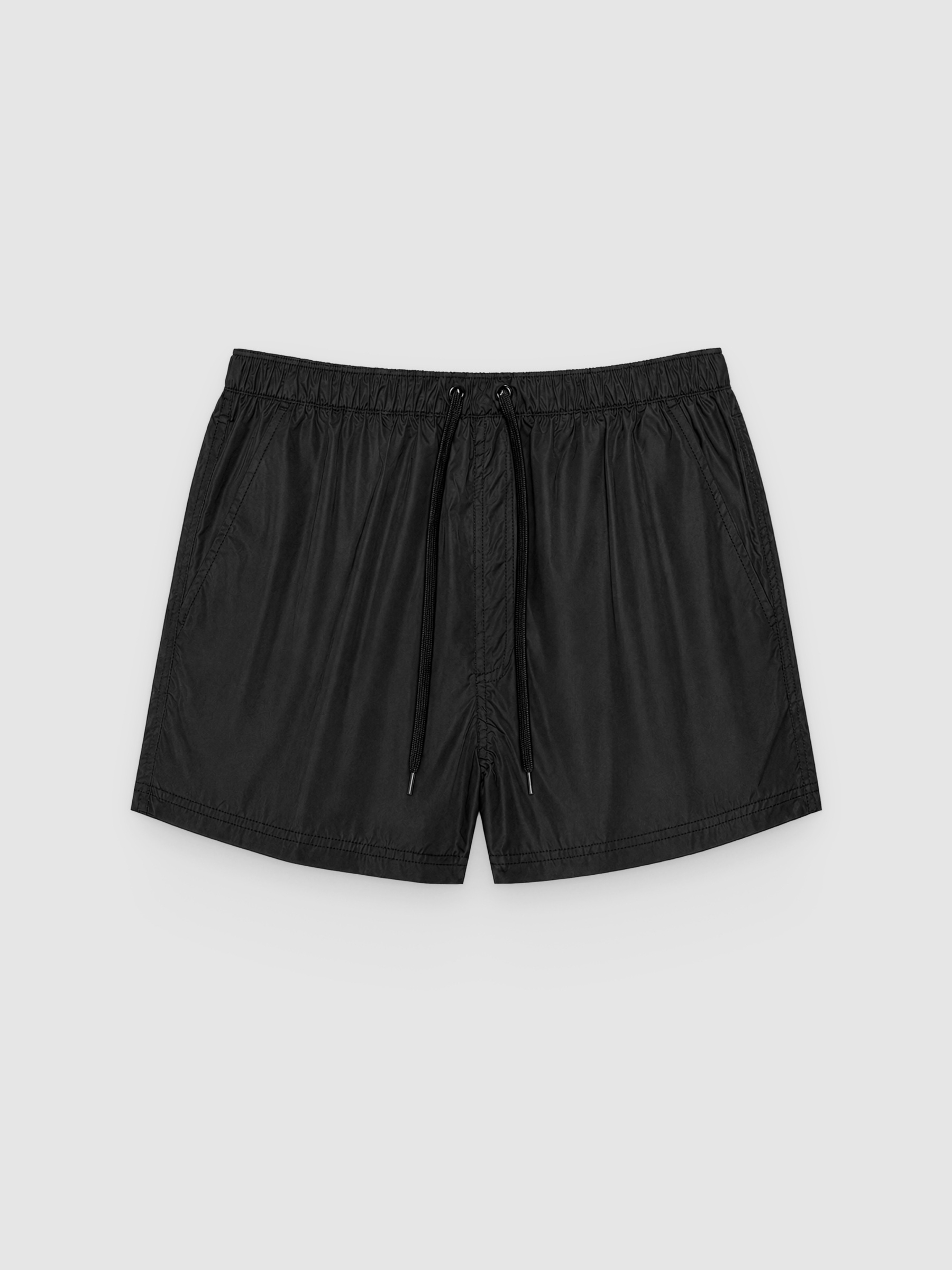 %Pto% Plain short swimsuit black front view
