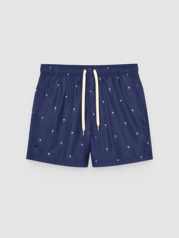 Bañador mini print palmeras azul oscuro vista frontal