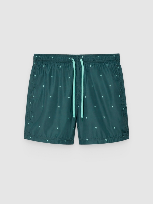 %Pto% maiô mini print verde escuro vista frontal