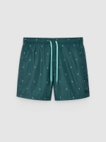 %Pto% Bañador mini print verde oscuro vista frontal