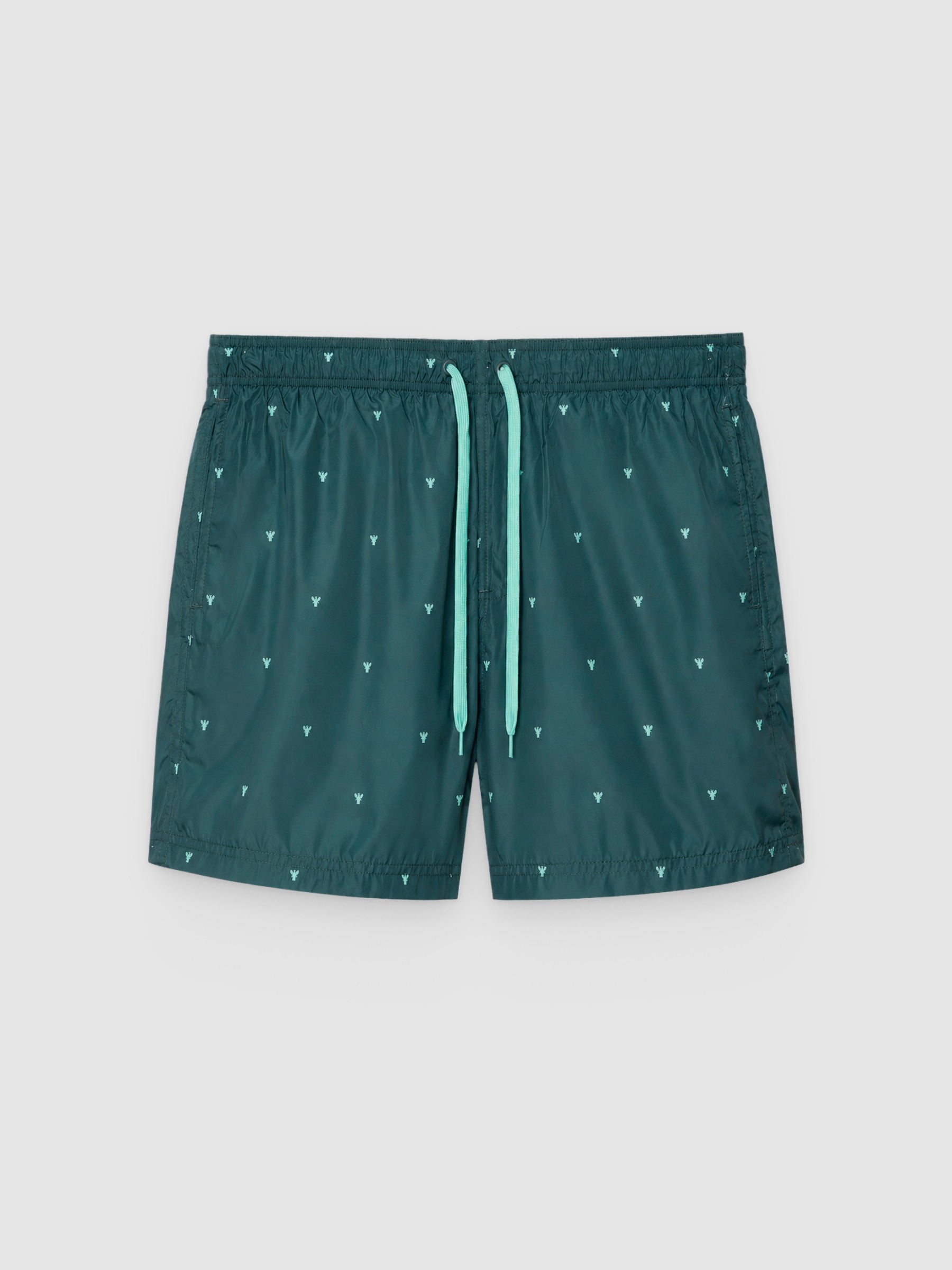  Mini print swimsuit dark green front view