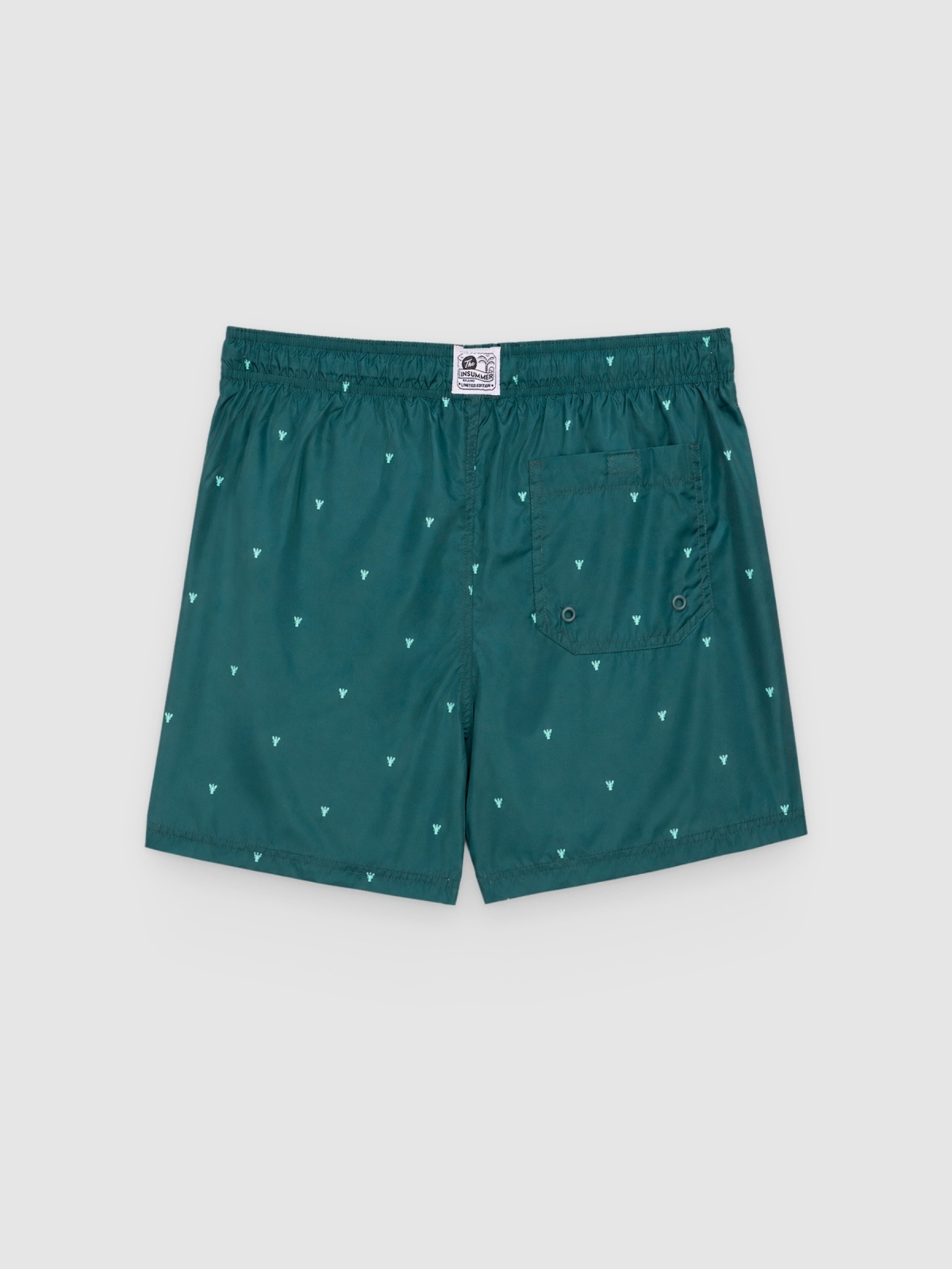Bañador mini print verde oscuro vista trasera