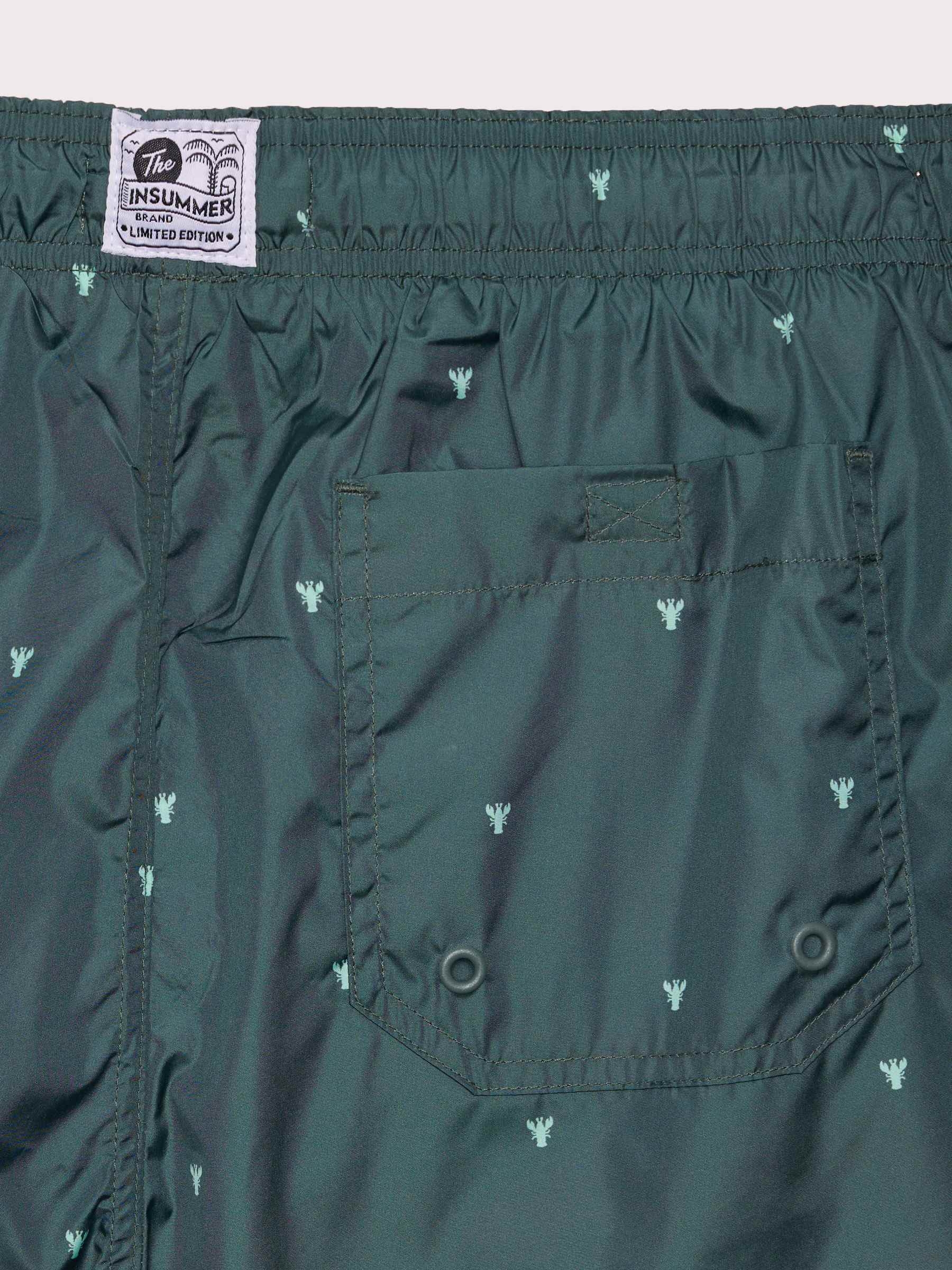  Mini print swimsuit dark green front view