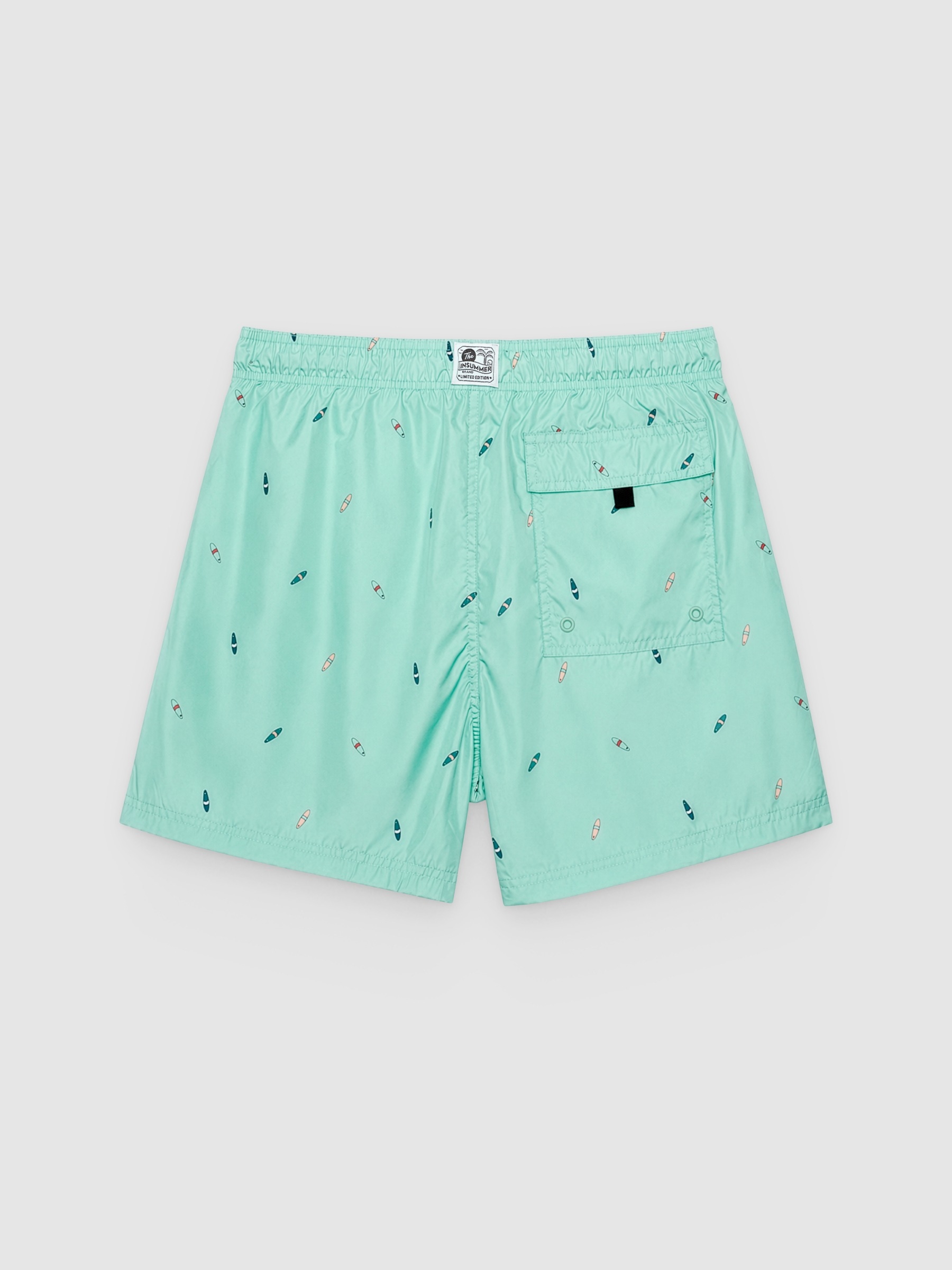  Surf print mini swimsuit sea green front view