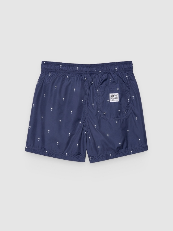 Bañador mini print palmeras azul oscuro vista trasera
