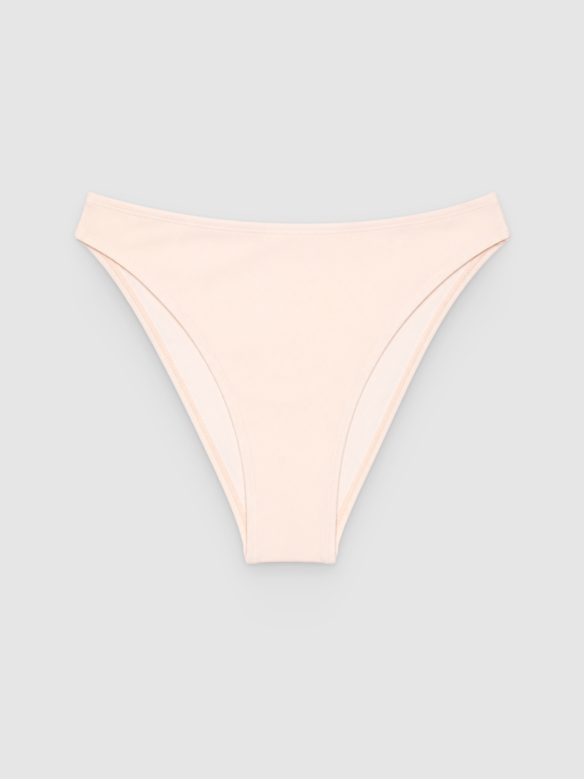 %Pto% Mid-rise Brazilian bikini bottoms off white front view