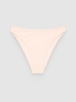 %Pto% Mid-rise Brazilian bikini bottoms off white front view