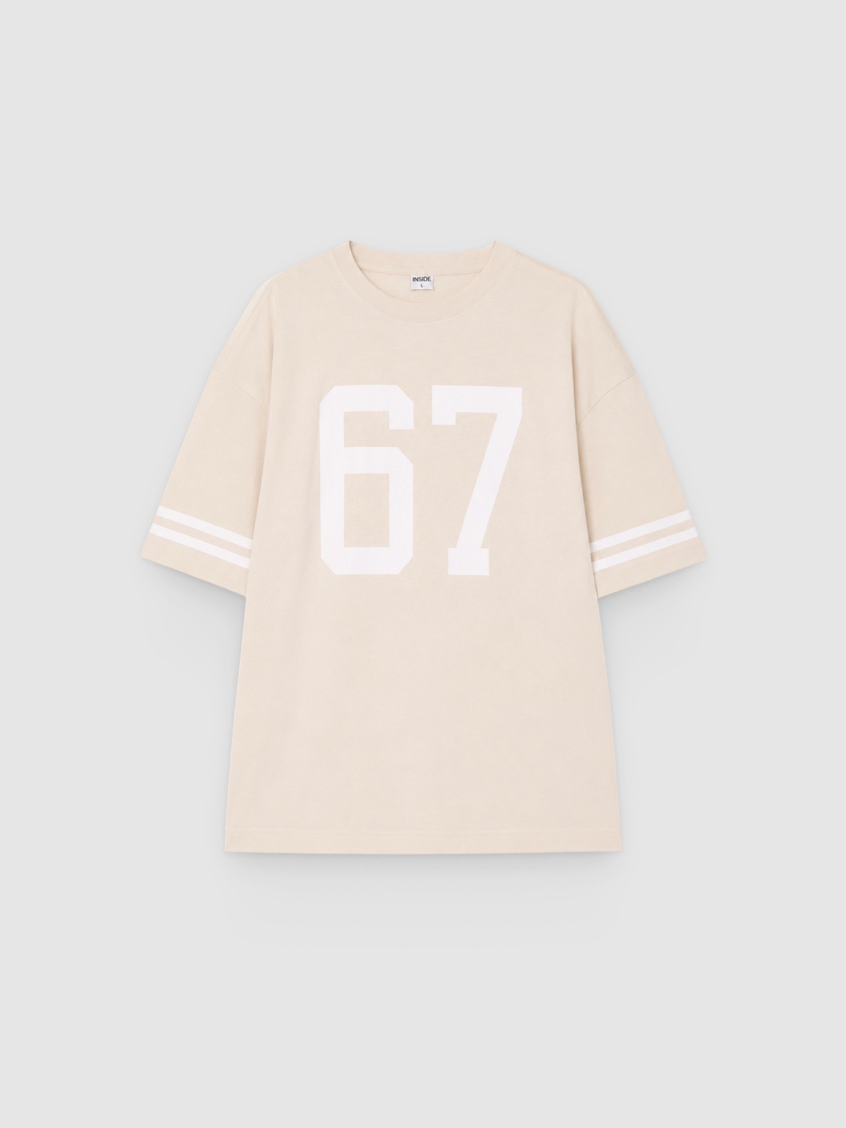 %Pto% Camiseta estampada 67 crua vista frontal