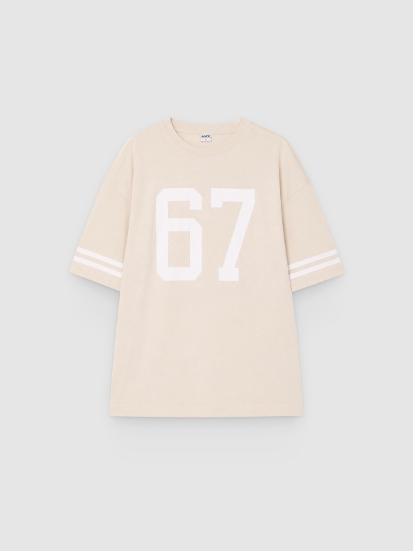  Camiseta estampado 67 crudo vista frontal
