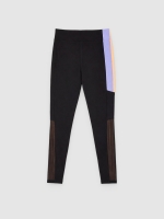 %Pto% Legging color block lilac black front view