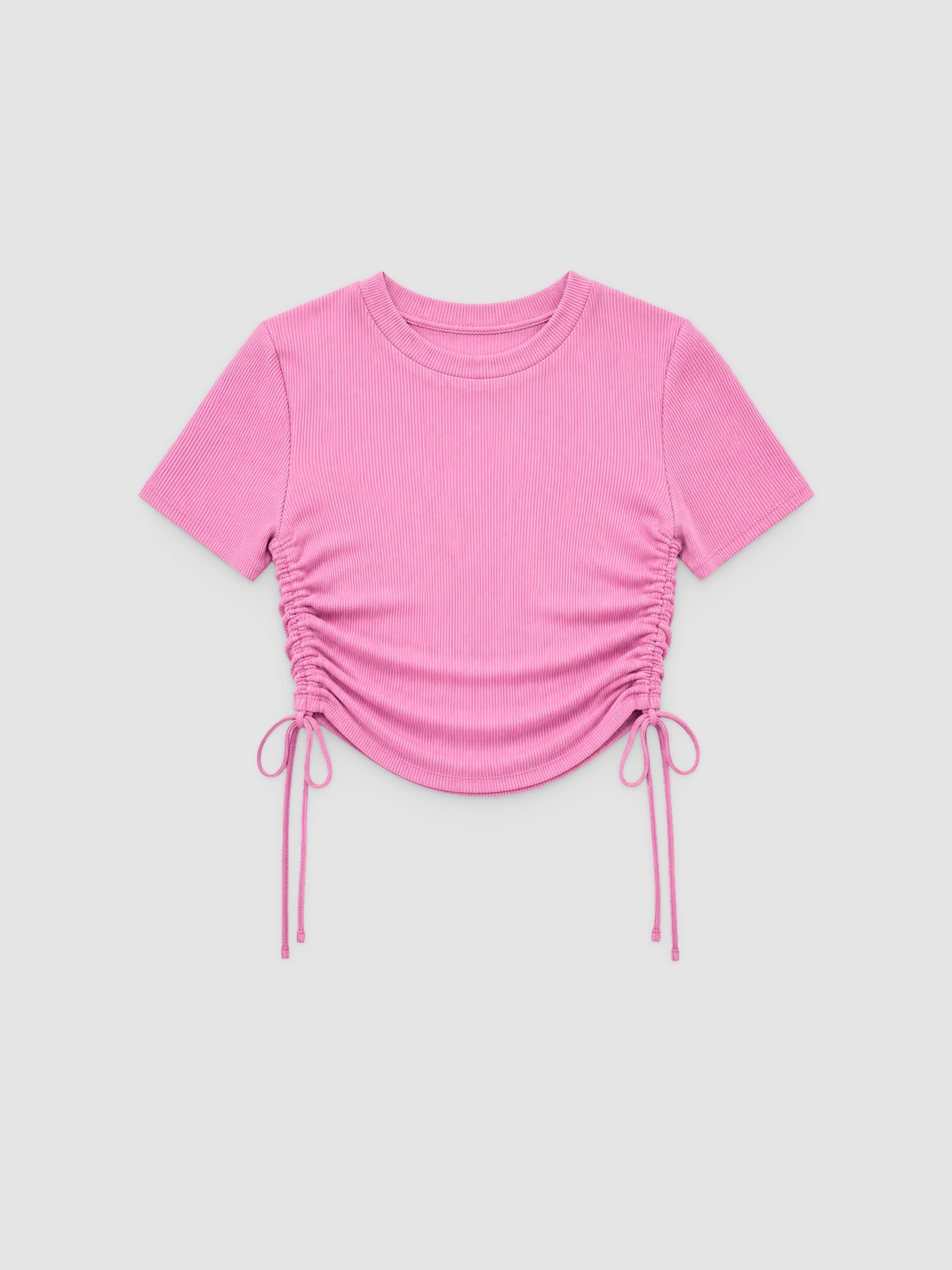 Top corpiño lace up magenta vista media frontal