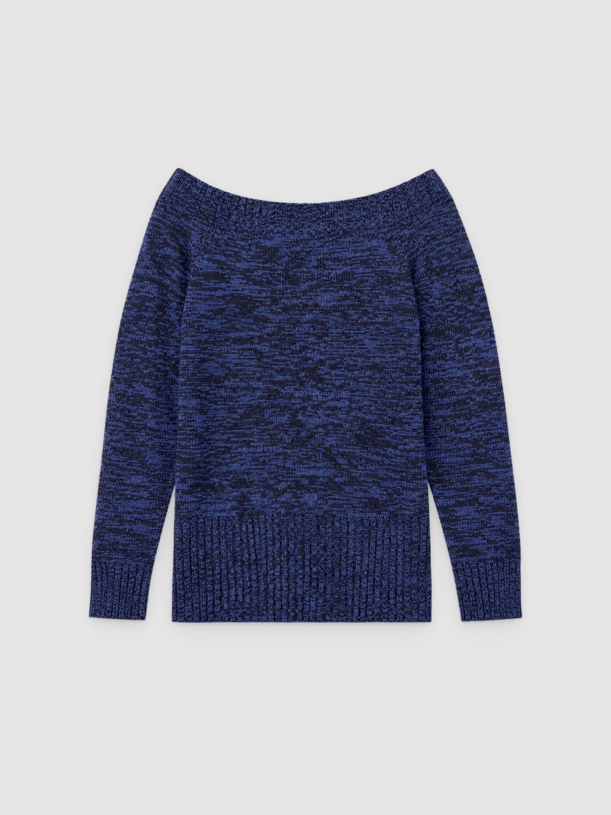 %Pto% Marbled boat sweater dark blue front view