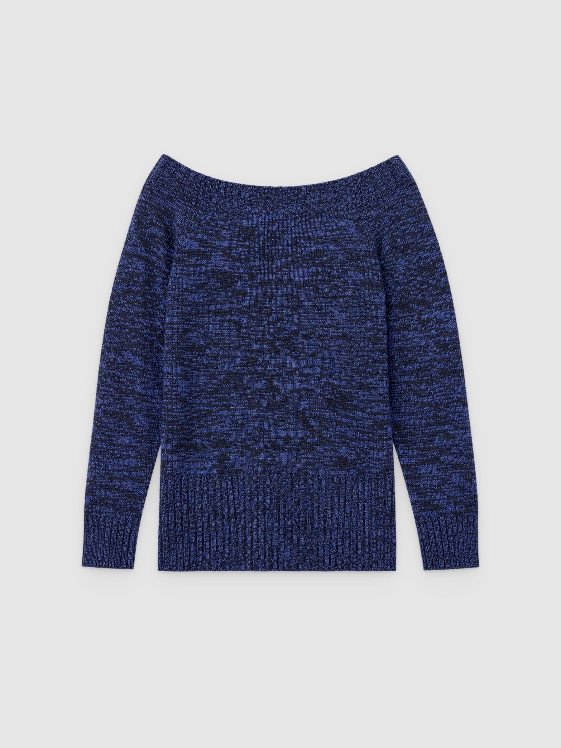 Marbled boat sweater dark blue middle front view