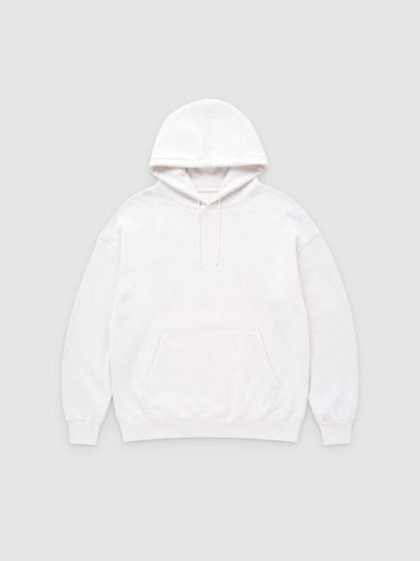  Sudadera básica con capucha blanco vista frontal