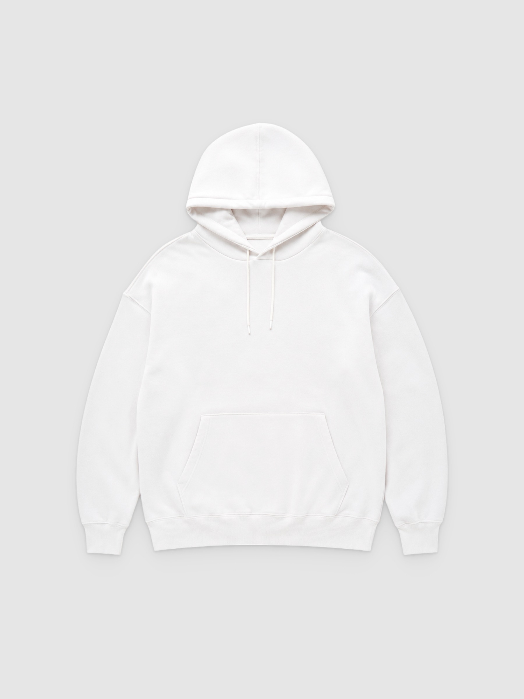 Sudadera básica con capucha blanco vista media frontal