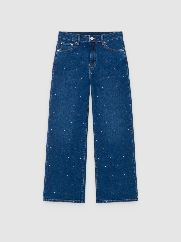  Jeans straight con brillo azul oscuro vista frontal