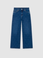 %Pto% Jeans straight with shine dark blue front view