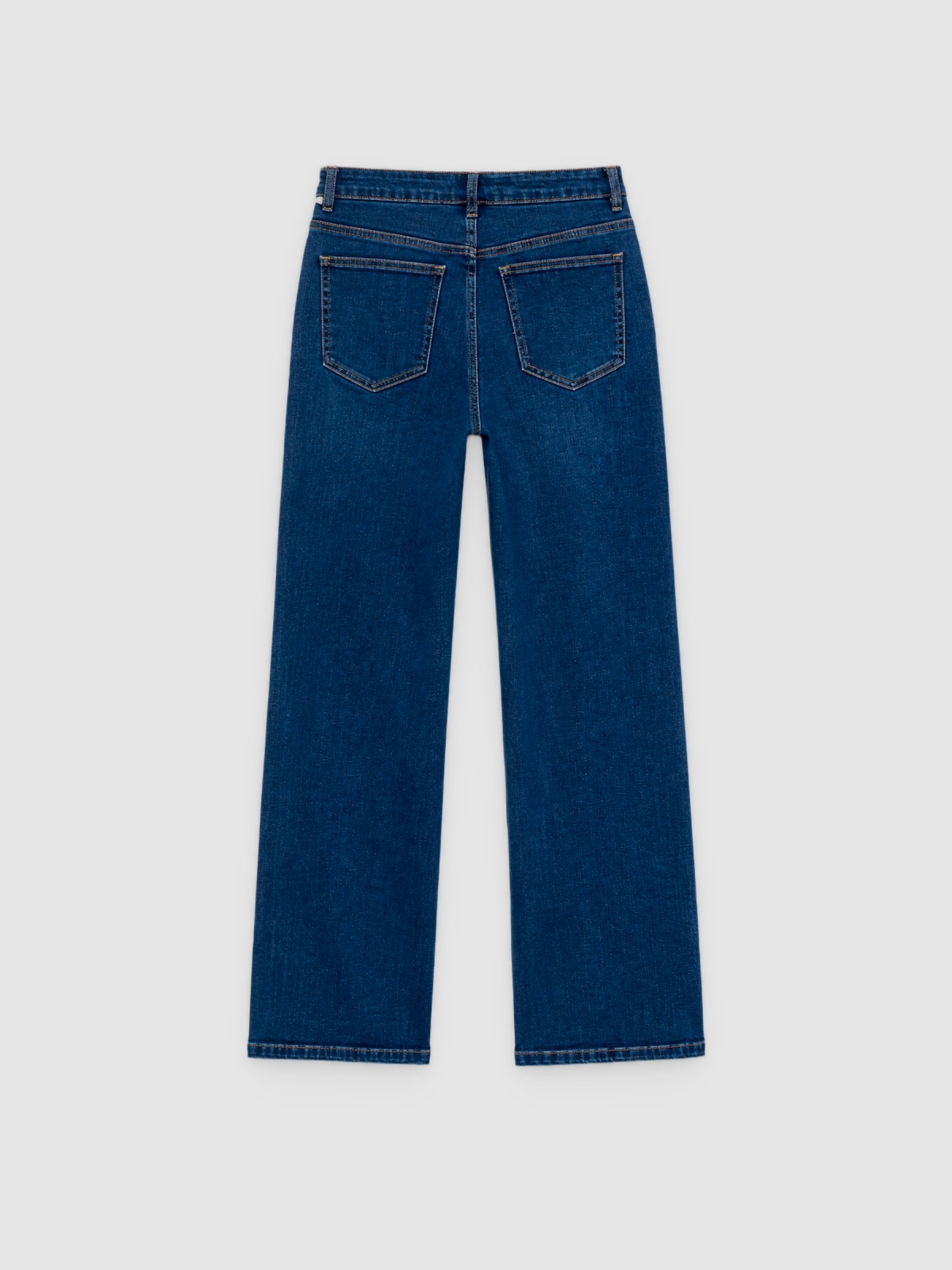Jeans straight con brillo azul oscuro vista trasera