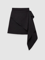 %Pto% Mini skirt with ruffle black front view