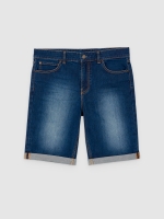 %Pto% Bermuda denim azul oscuro lavado azul vista frontal