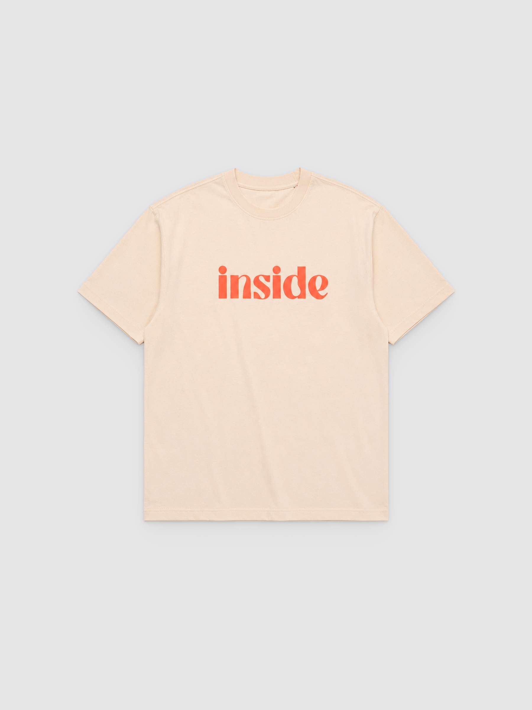 Camiseta de manga curta Inside crua vista meia frontal