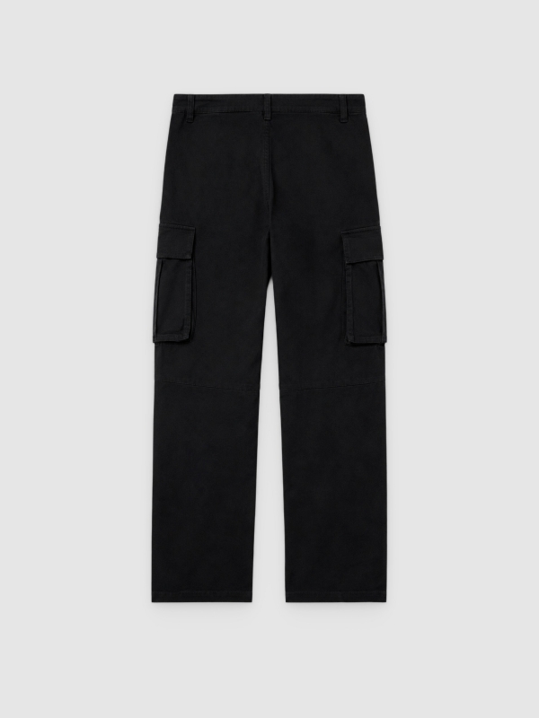 Pantalón cargo chino regular negro vista trasera
