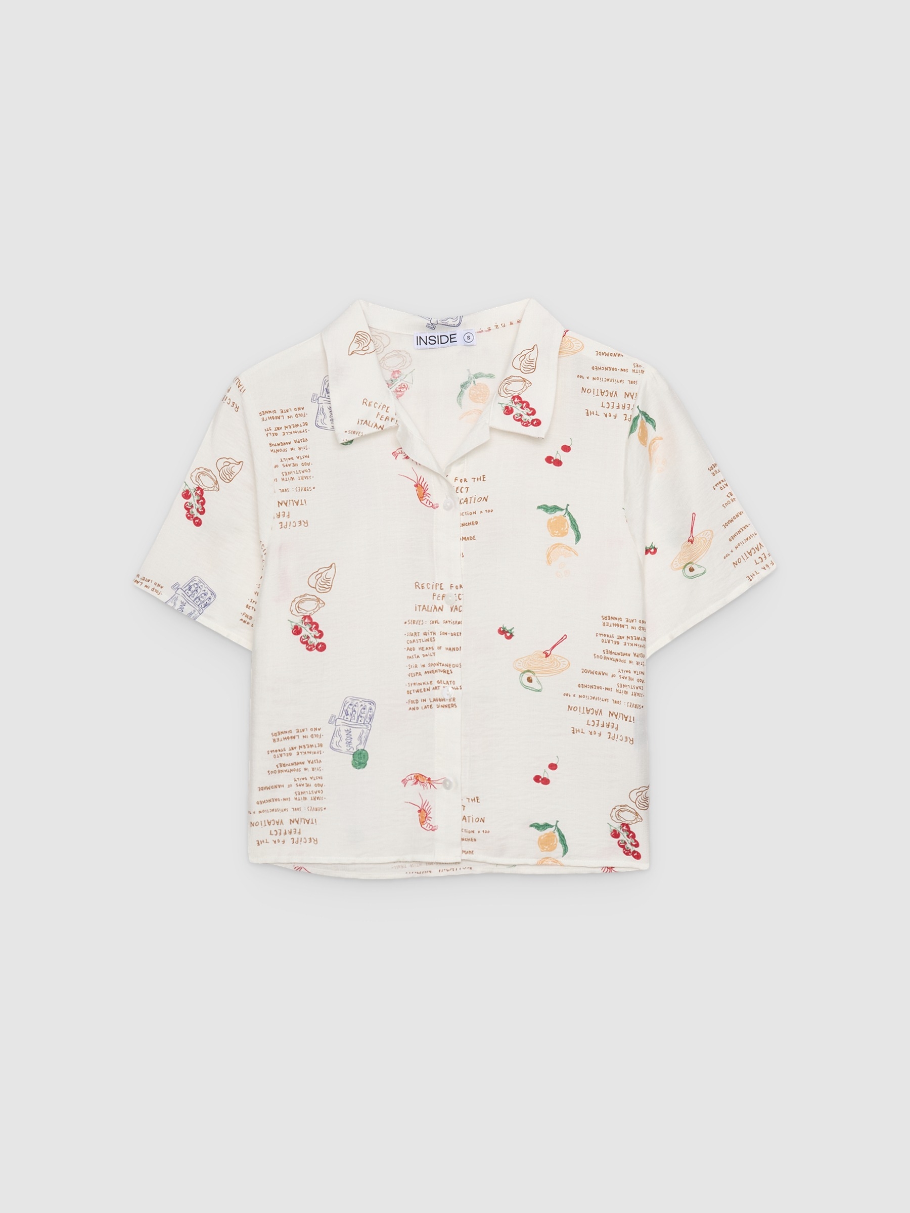 Camisa estampada botones blanco vista media frontal