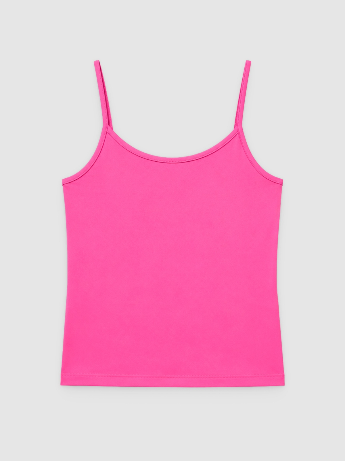 %Pto% Sleeveless slim-fit T-shirt fuchsia front view