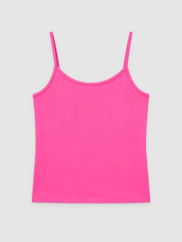  Sleeveless slim-fit T-shirt fuchsia front view