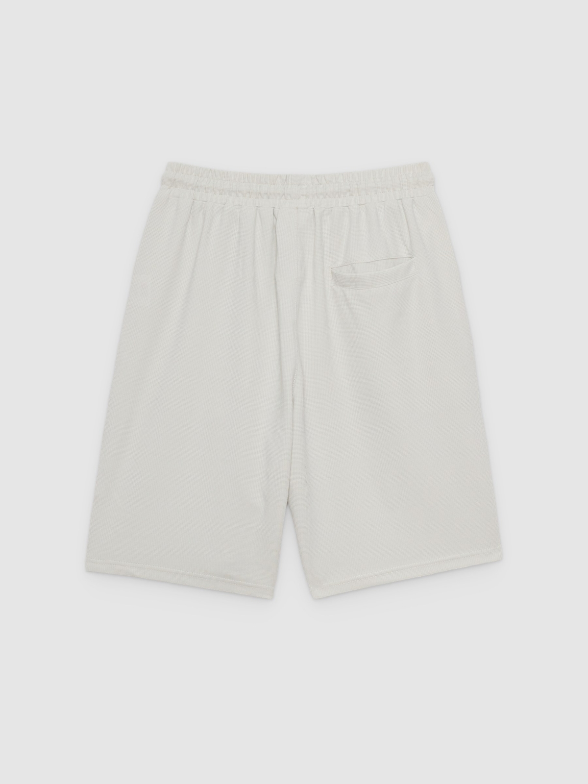 Bermuda jogger fleece with drawstrings light grey back view