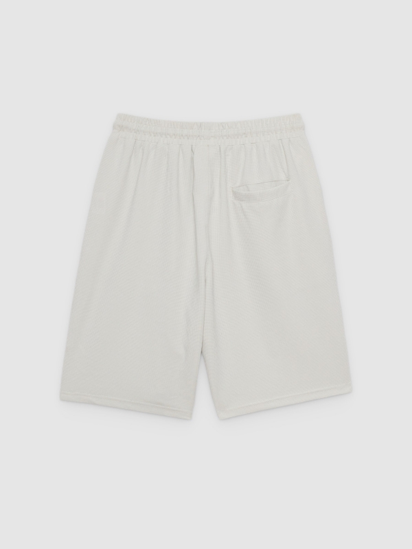 Bermuda jogger fleece with drawstrings light grey back view