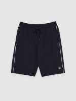 %Pto% Bermuda jogger fleece with drawstrings navy front view