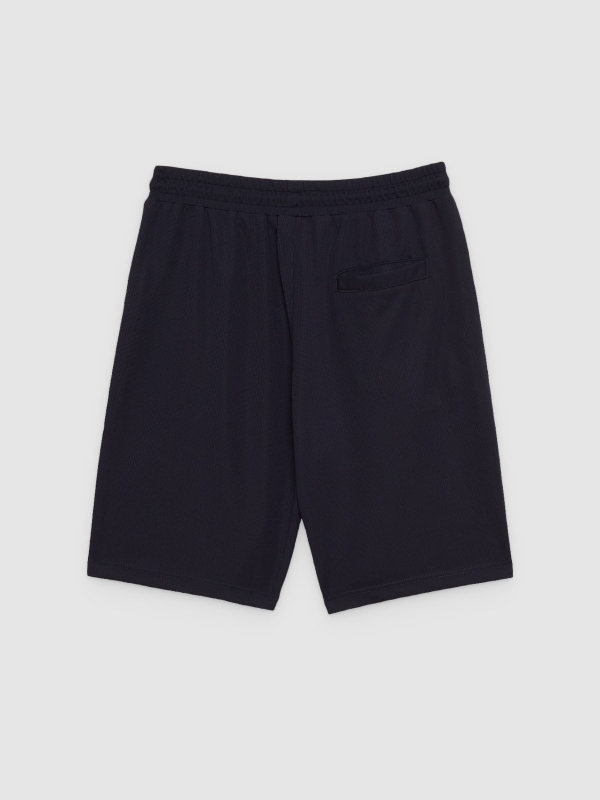 Bermuda jogger felpa con cordones azul marino vista trasera