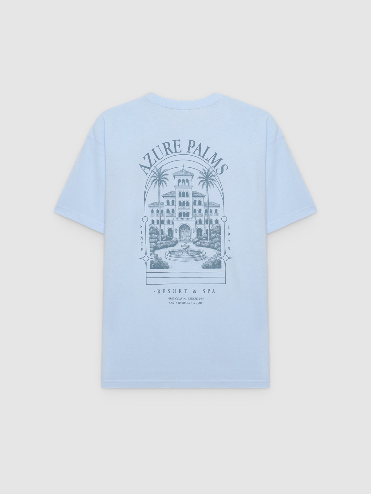 Camiseta Azure azul céu vista traseira
