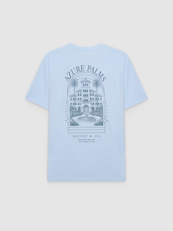 Camiseta Azure azul céu vista traseira