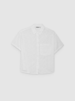%Pto% Oversized Swiss embroidered shirt white front view