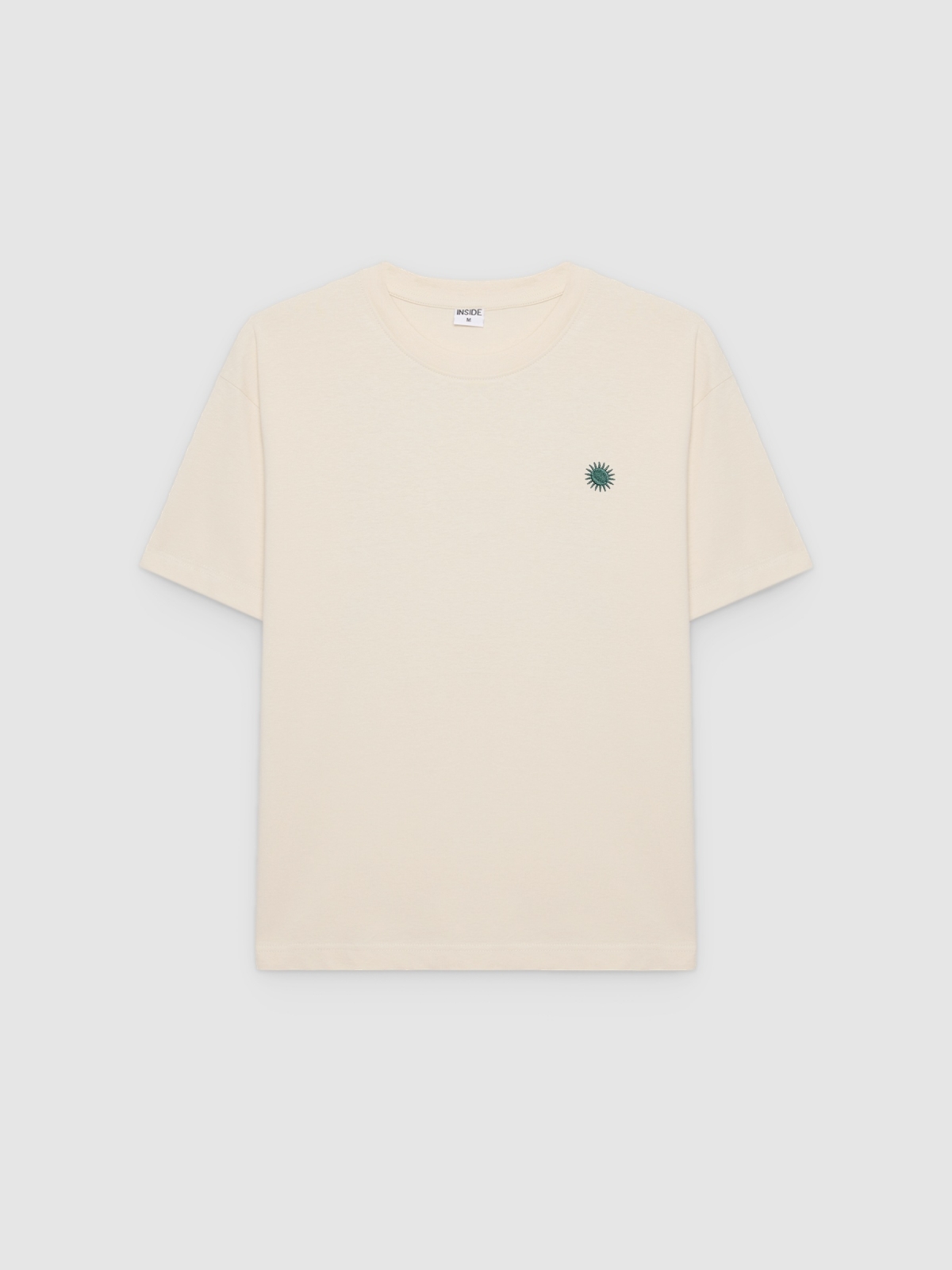%Pto% Camiseta mini bordado crudo vista frontal