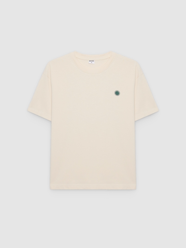  Camiseta mini bordada crua vista frontal