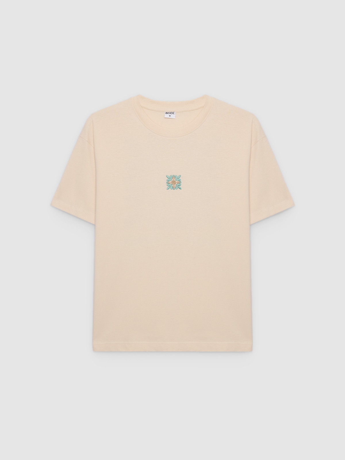 %Pto% Camiseta gola redonda crua vista frontal