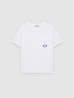 %Pto% Camiseta ojo étnico con abalorios blanco vista frontal