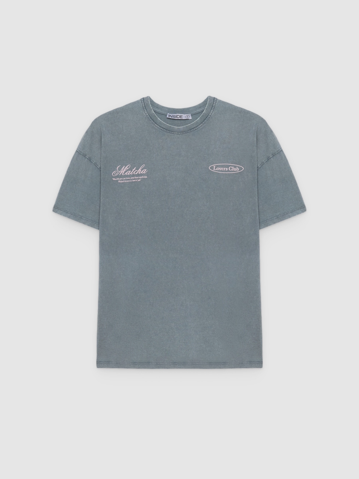 %Pto% Washed oversized T-shirt bluish gray front view