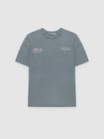 %Pto% Camiseta oversized lavada cinza azulado vista frontal