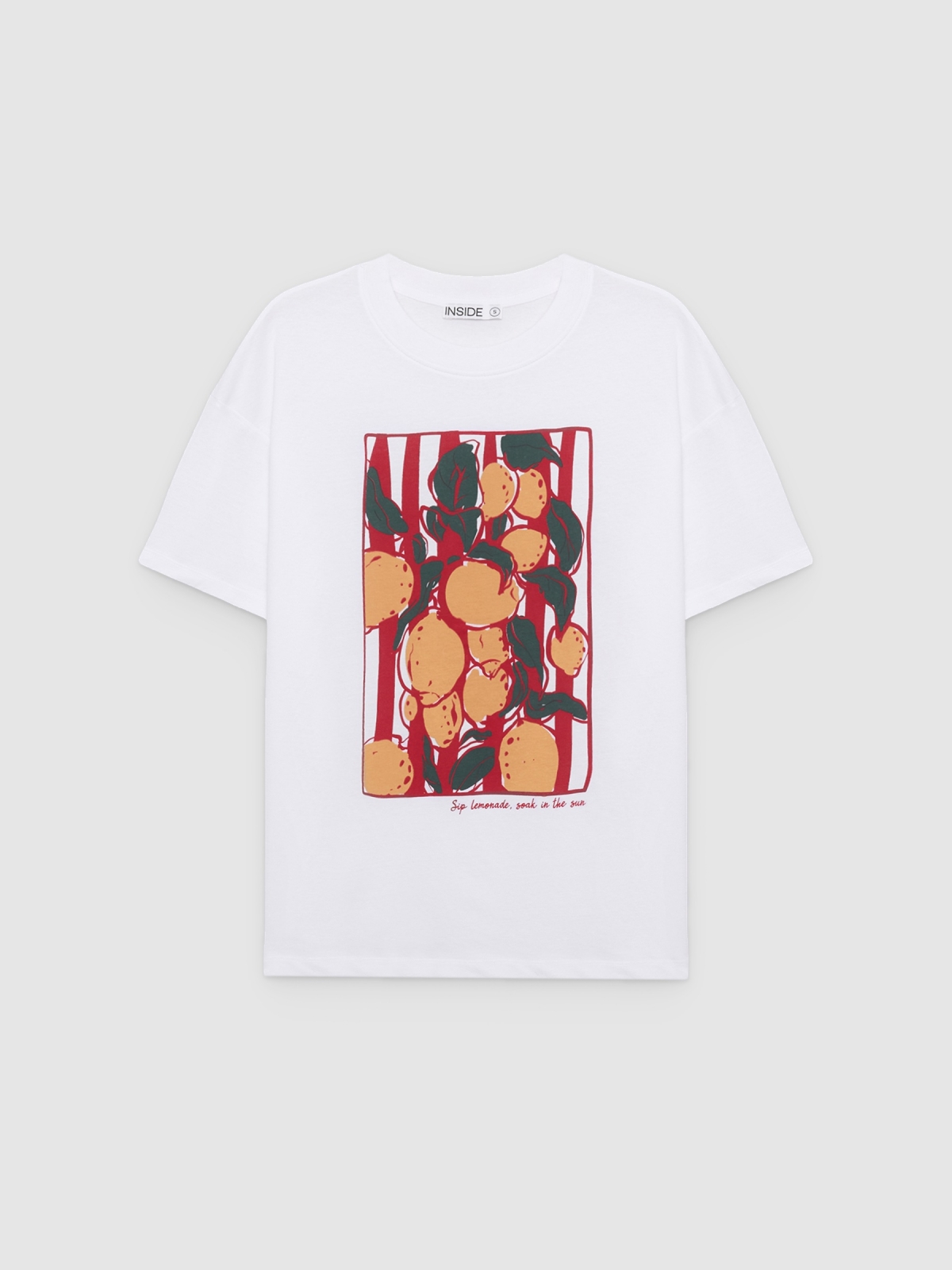 %Pto% Oversized lemon T-shirt white front view