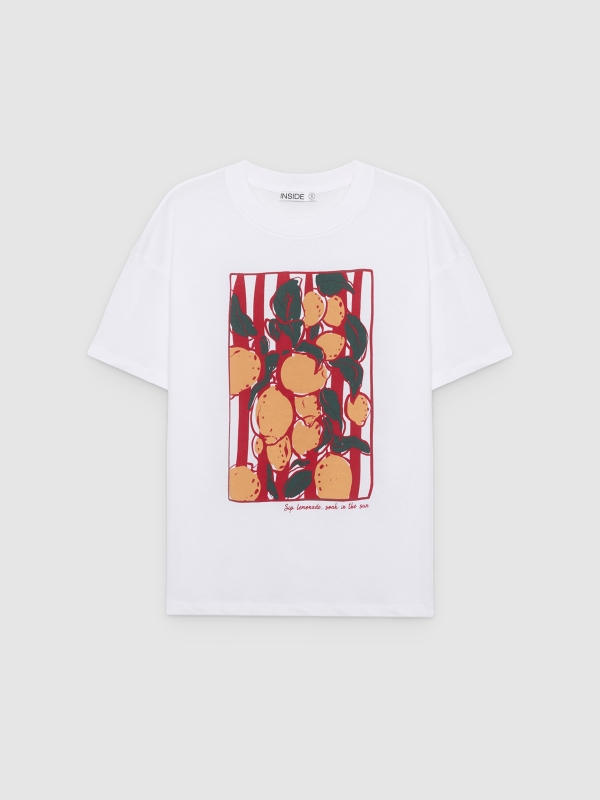  Oversized lemon T-shirt white front view