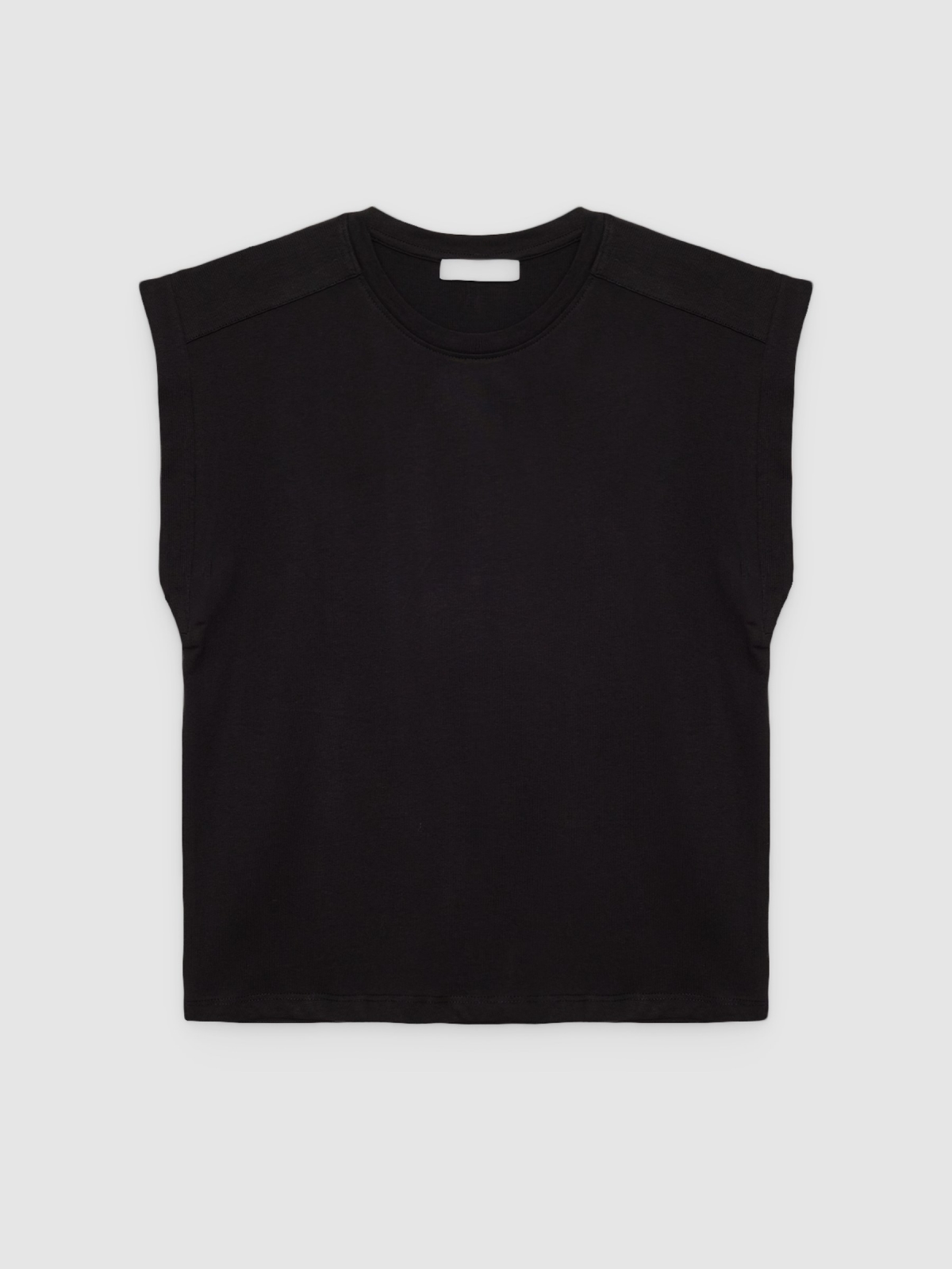 %Pto% Camiseta sin mangas algodón negro vista frontal