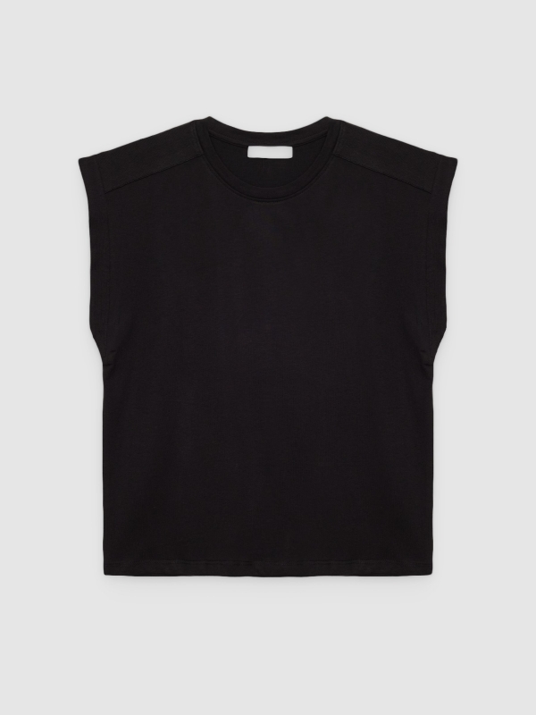  Camiseta sin mangas algodón negro vista frontal