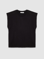 %Pto% Camiseta sin mangas algodón negro vista frontal