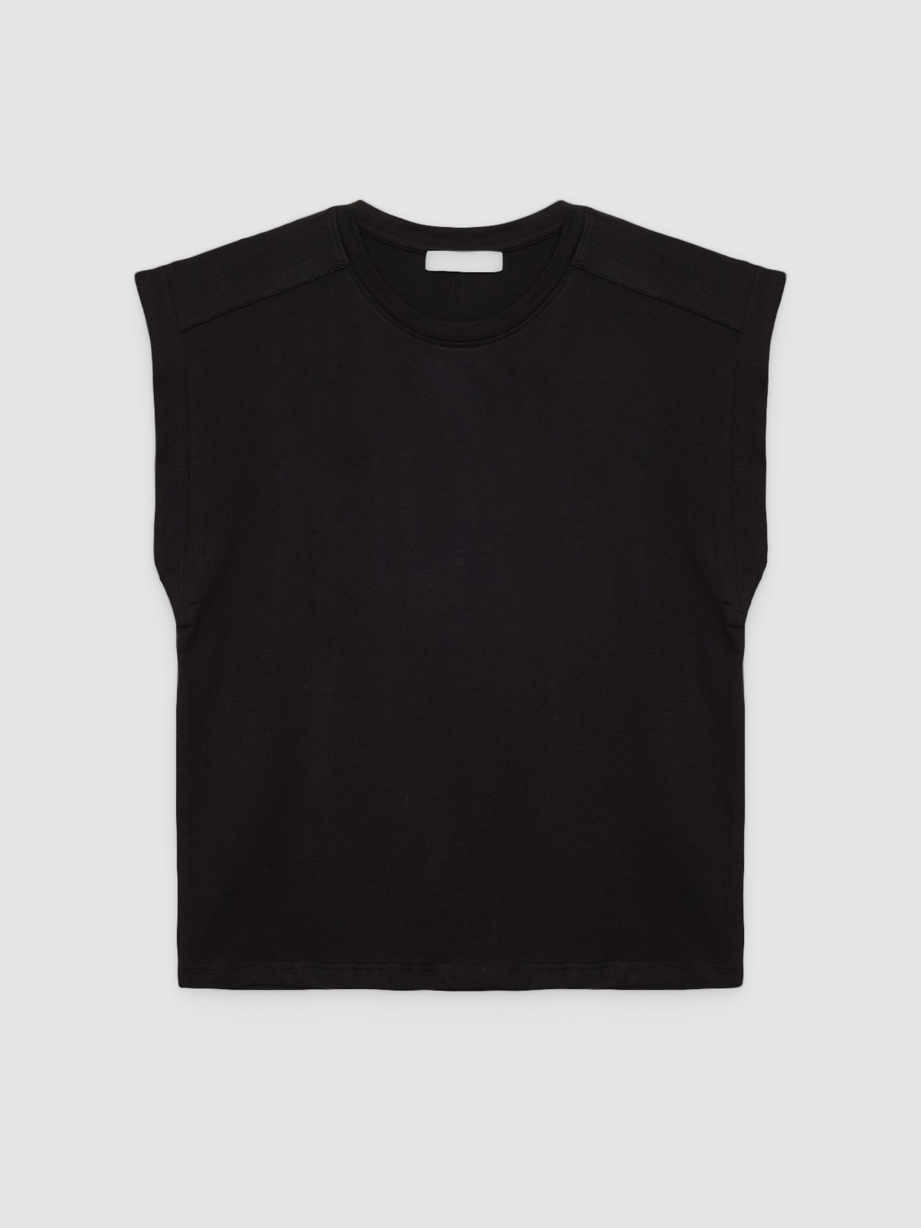 Cotton tank top black middle front view